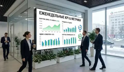Иллюстрация: экран с еженедельными показателями отдела