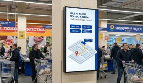 Иллюстрация: экран с навигацией по отделам магазина