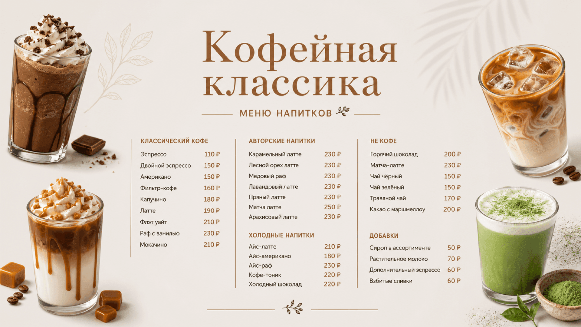 Классическая кофейня, горизонтальная версия 16:9